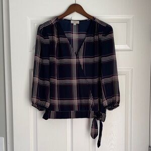 LOFT Women's Plaid Wrap Top